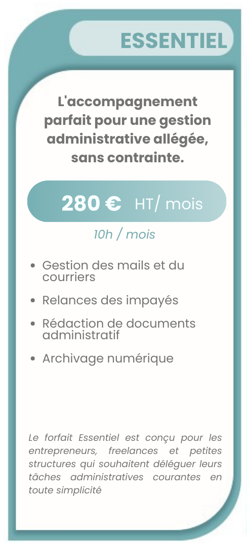 Tarif essentiel service gestion administrative